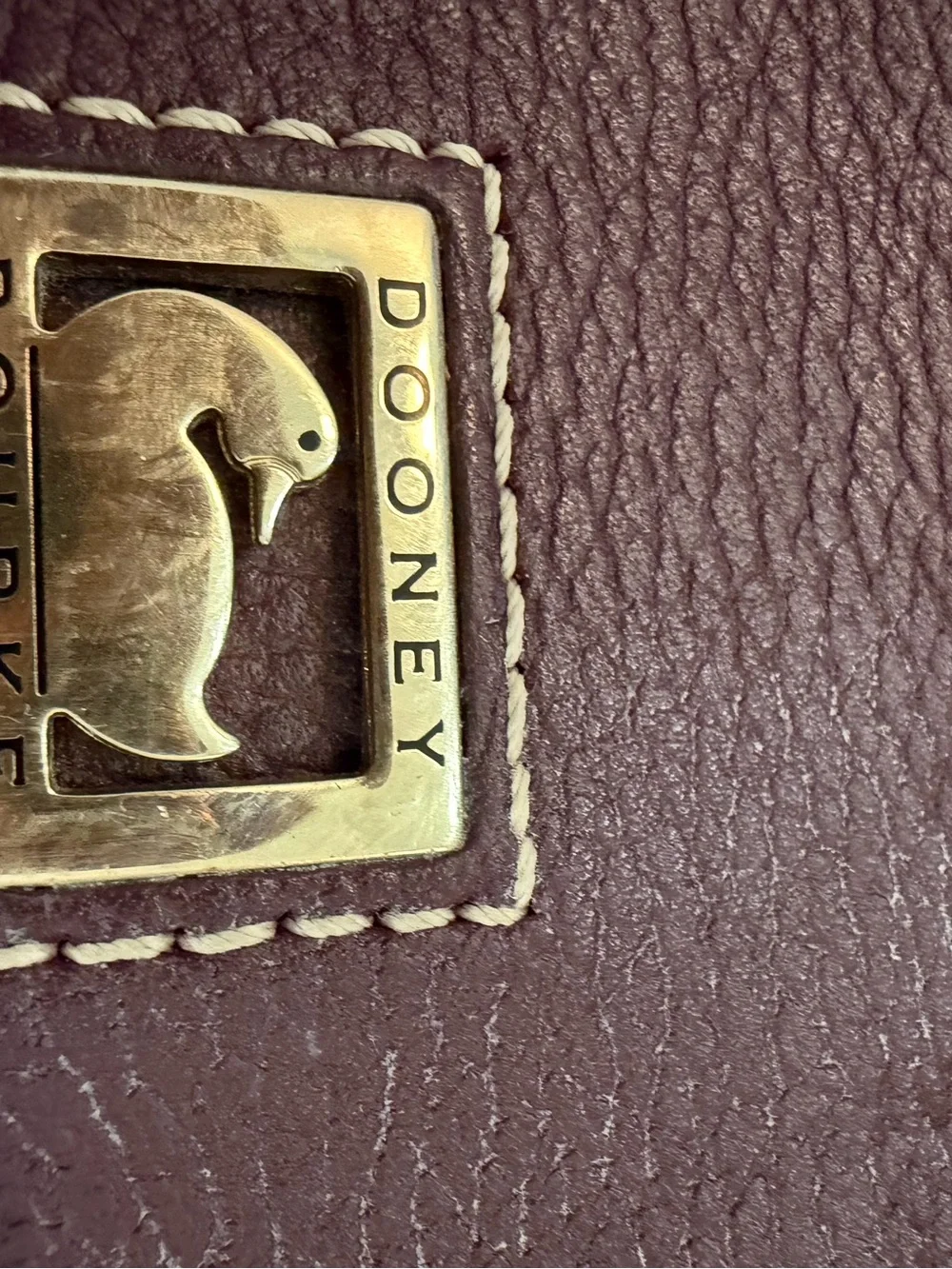 Dooney & Bourke Burgundy Leather Satchel with Gold Hardware